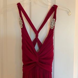 Nearly New Raspberry Empire Waist Long Formal Dress